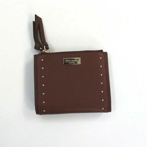 kate spade malea west street port Leather Studded Double Zipper Bifold Wallet - Picture 1 of 6